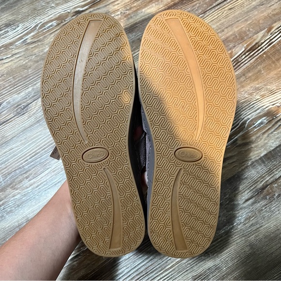 Chaco Women Sz 7 Wayfarer Slide Sandals Sparrow Leather Crisscross Straps Suede - Picture 3 of 7